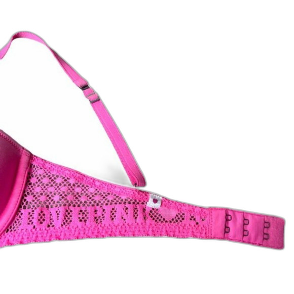 PINK Victoria’s Secret T-Shirt Lace Demi Bra Pink Size 32B NWOT - Picture 4 of 6